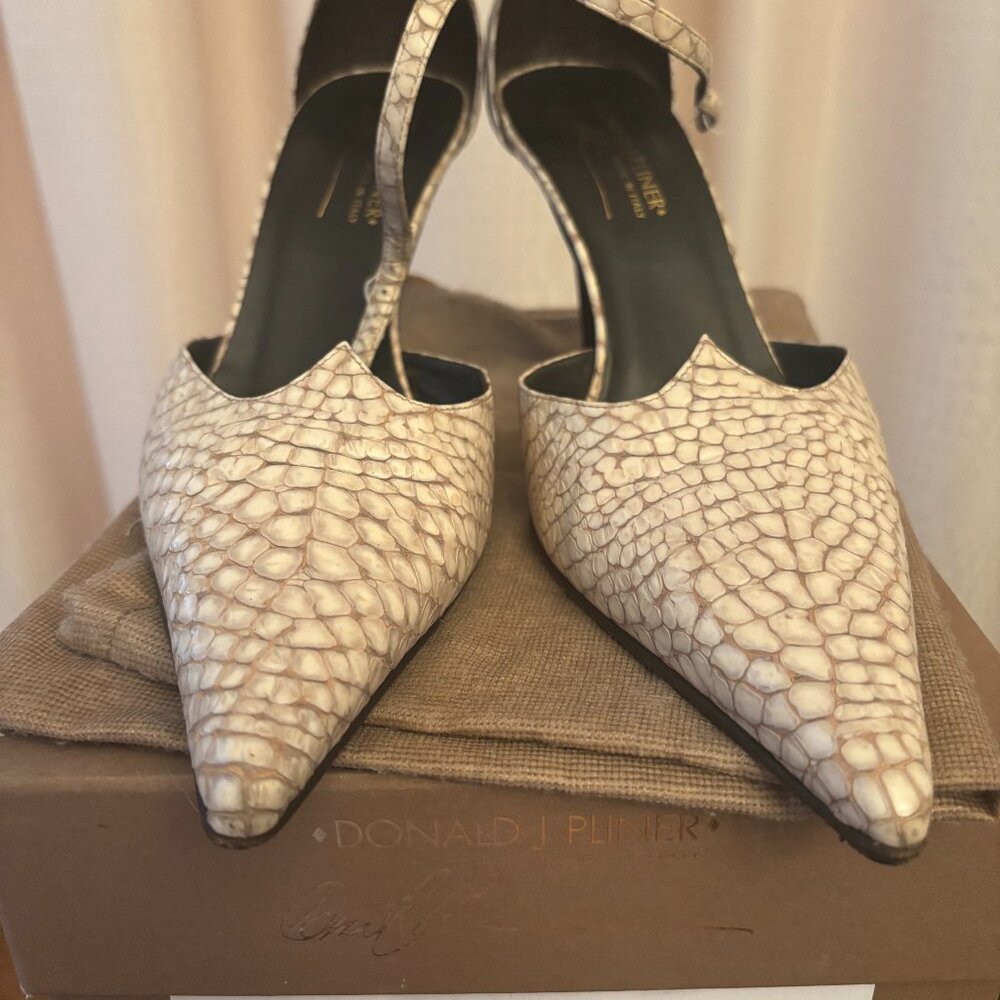 Donald J Pliner elegant beige heels with ankle strap, size 9
